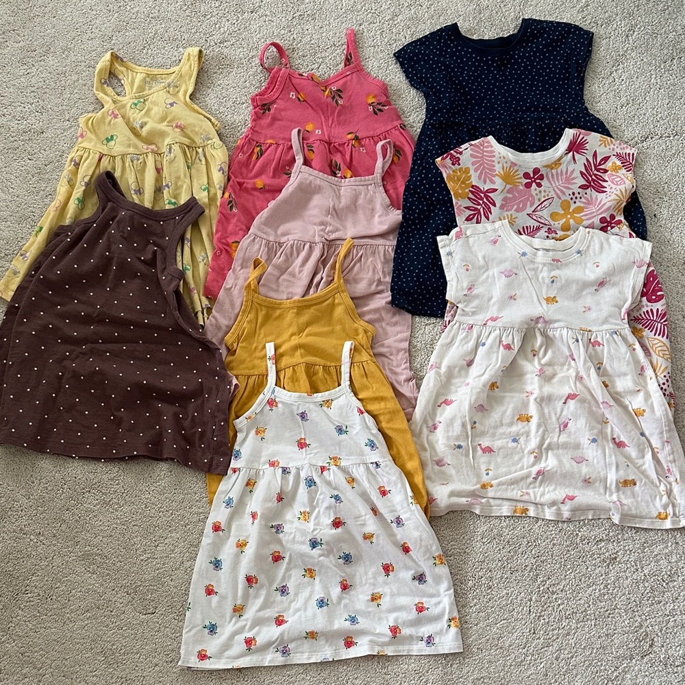 Old Navy Girls' Casual Dress Lot - Yellow, Pink, Navy, Brown, White, Cream